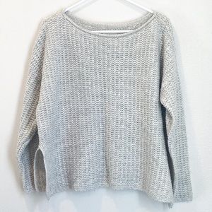 Lou & Grey Chunky Oversized Knit Sweater Grey Size Medium